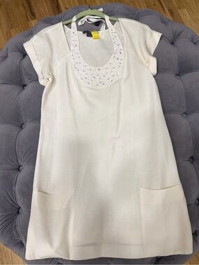 A/X Armani Exchange Cream Silk/Linen Dress